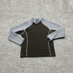 Kuhl Sweater Kids 8 Brown Gray Fleece Pullover Colorblock Long Sleeve Outdoor